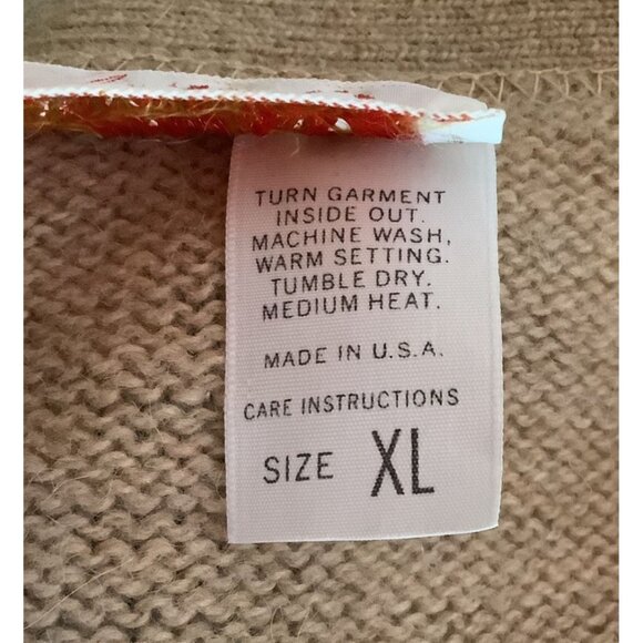 Vintage 70s Grunge Mens XL Distressed Kurt Cobain Cardigan Sweater Vest USA - Picture 7 of 7